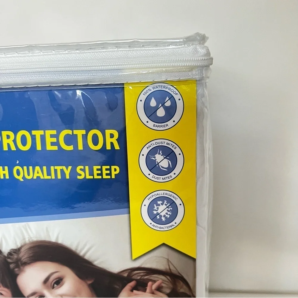 Ruili Size Full Size Quilted Fitted Mattress Protector White Hypoallergenic